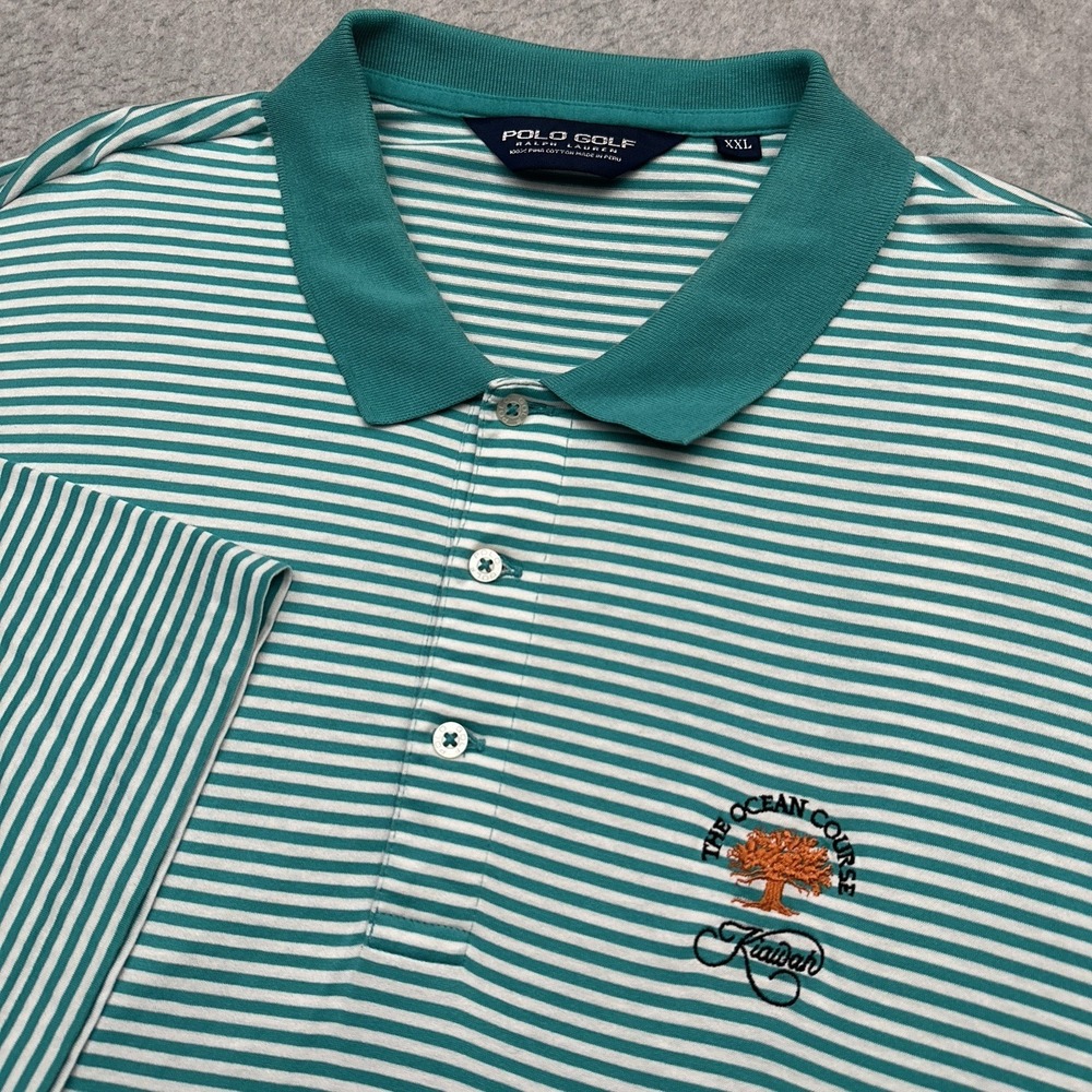 VTG Polo Golf Ralph Lauren Polo Shirt XXL Pima Cotton The Ocean Course‎ Kiawah